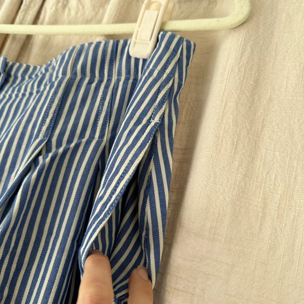 Talbots Navy Striped A-Line Skirt - Picture 4 of 7